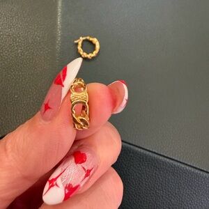 Celine gold hoop earrings; worn 3x
